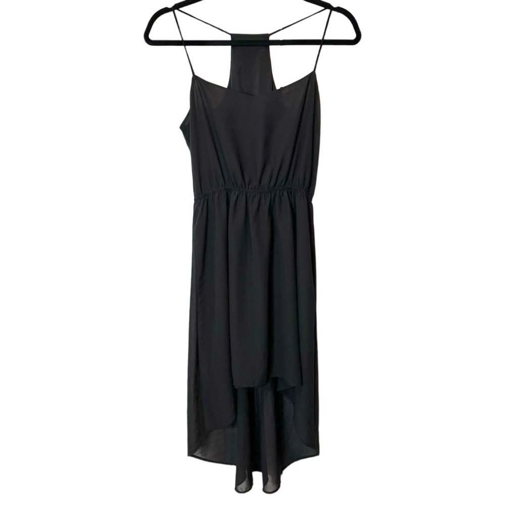 Forever 21 Y2K Racer Back Hi Low Blouson Dress Small  Flowy Little Black Dress